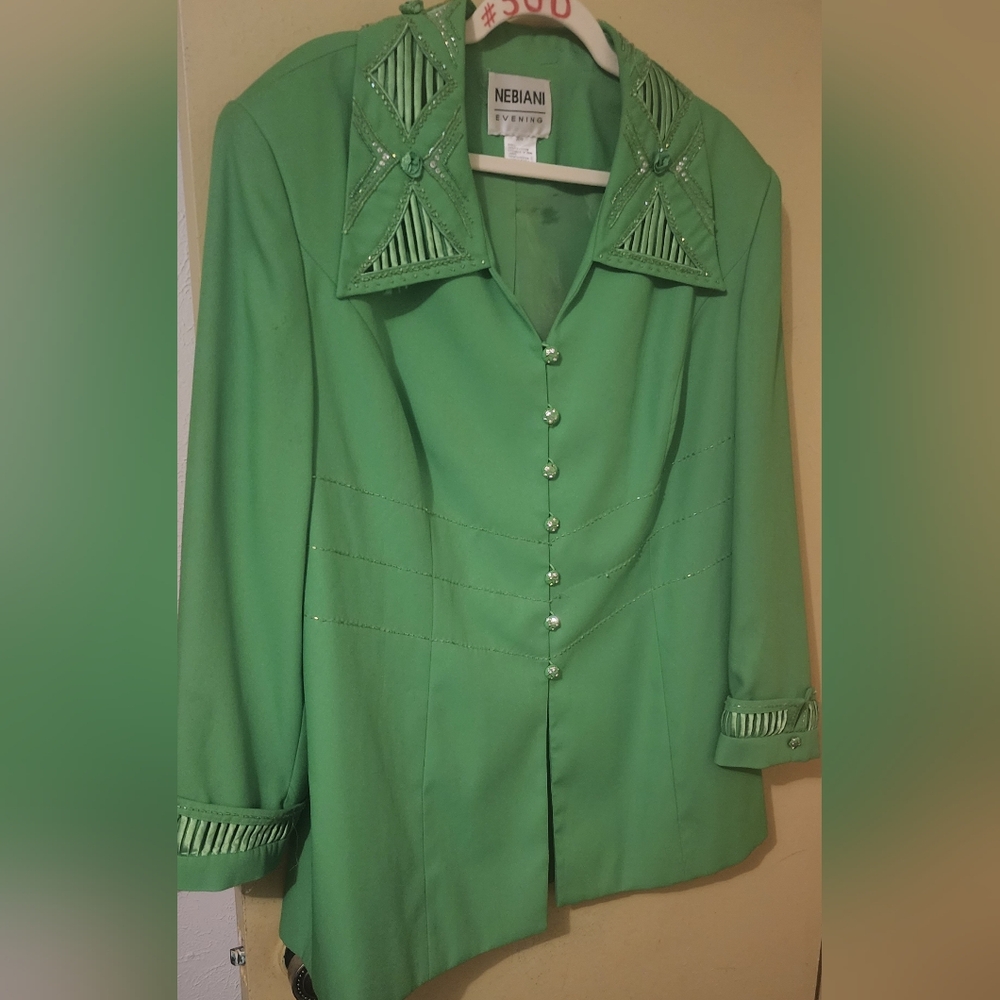 Green Blazer Jacket Plus Size